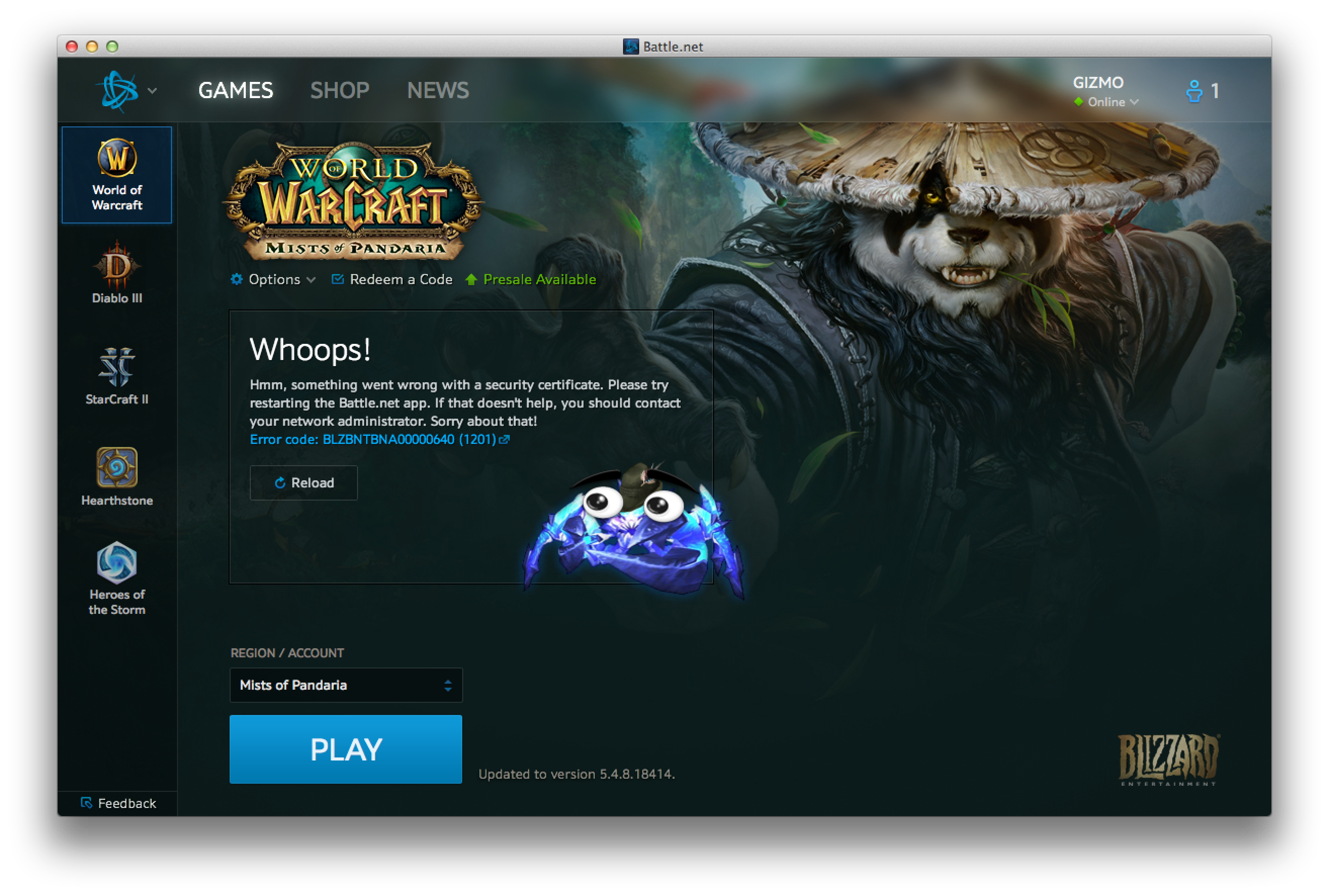 battle net wow client